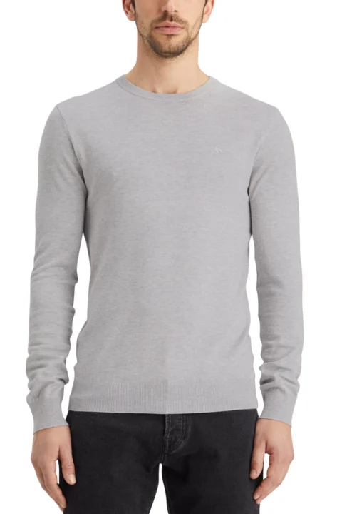 Плетено Core-Viscose Crewneck 179183 0606 grey melange — снимка 2
