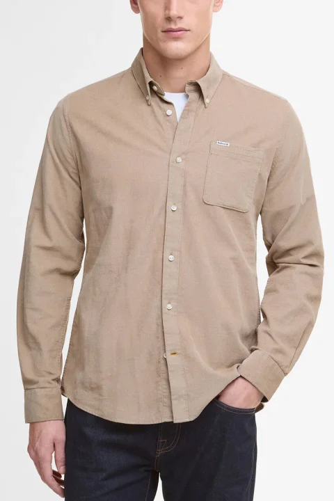 Риза Ramsey Tailored Checked MSH5001 st17 washed stone — снимка 2