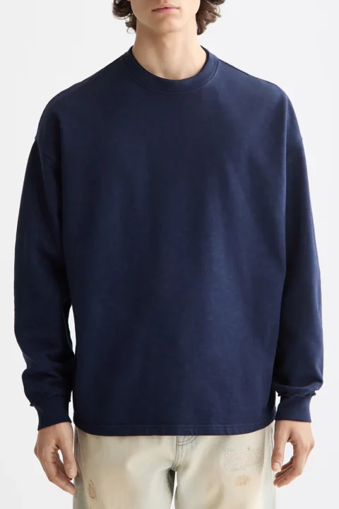 Суичър Seasonal 3 Crosses Garment-Dyedshirt 181277 411 peacoat — снимка 2
