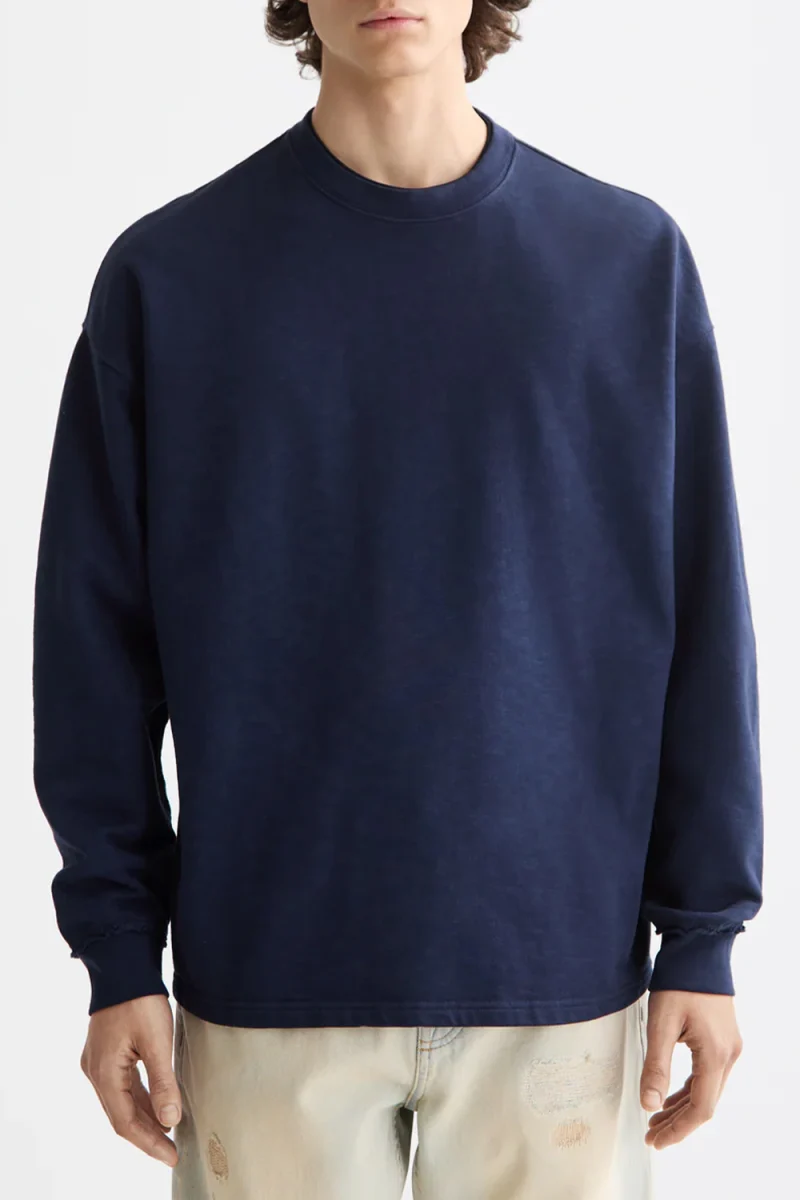Суичър Seasonal 3 Crosses Garment-Dyedshirt 181277 411 peacoat — снимка 2