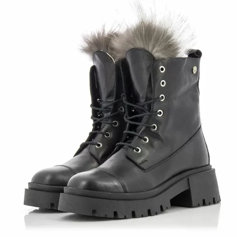 Дамски Кубинки CARLO FABIANI – 28105 PELICA BLACK FUR — снимка 3
