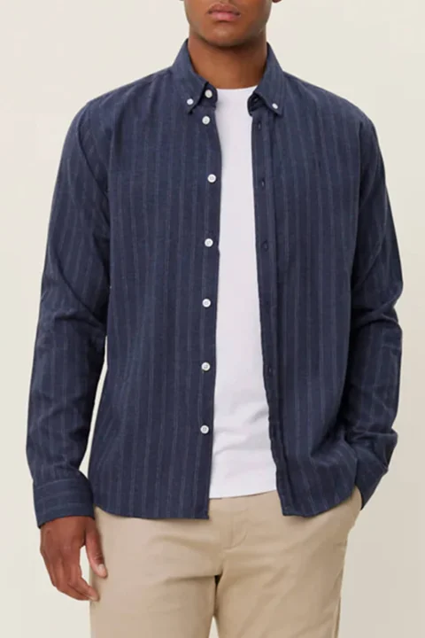 Риза Desert Reg Stripe LDM410187 460215-dark navy/ivory — снимка 2