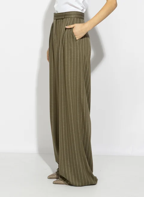 Панталон с фино райе Max Mara Mxmrio — снимка 5