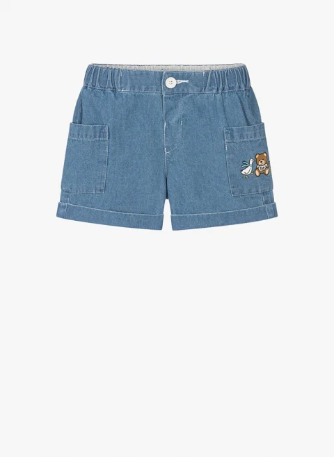Къс панталон от деним Moschino Kids