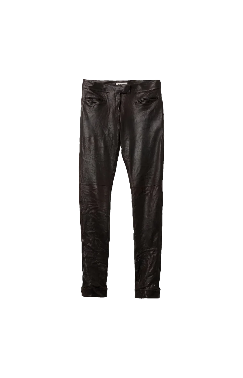 Leather Pants in Dark Brown