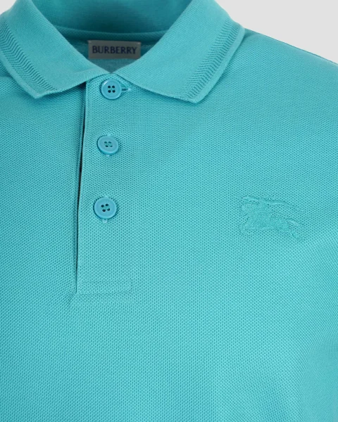 Cotton Polo Shirt in Blue — снимка 2