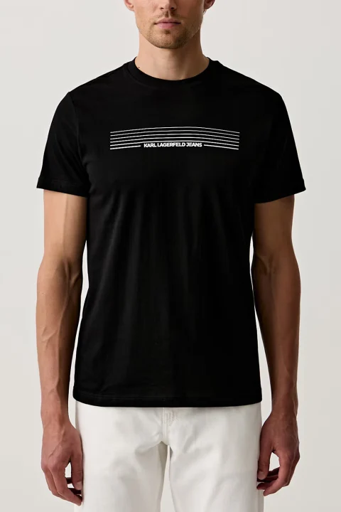 T-Shirt Klj Slim Stripes Logo B3M17001 999 black — снимка 2