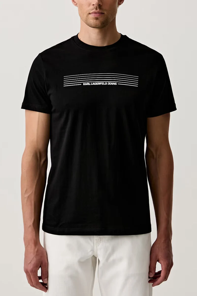 T-Shirt Klj Slim Stripes Logo B3M17001 999 black — снимка 2