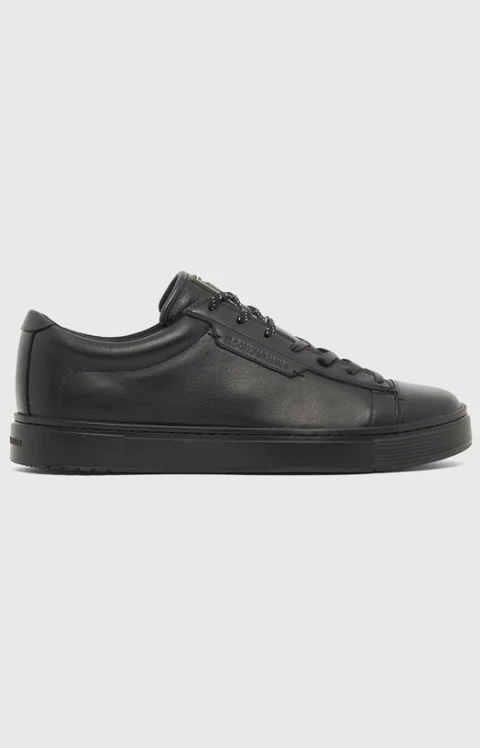 Dark blue leather sneakers