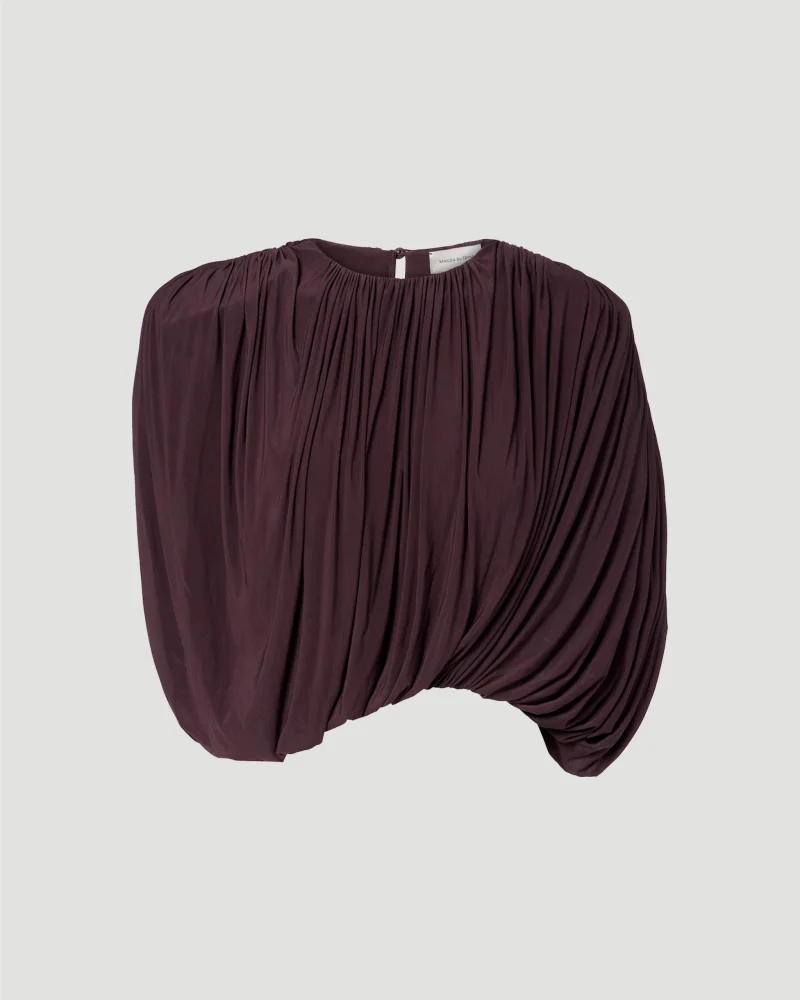 Ruched Bubble Top in Burgundy