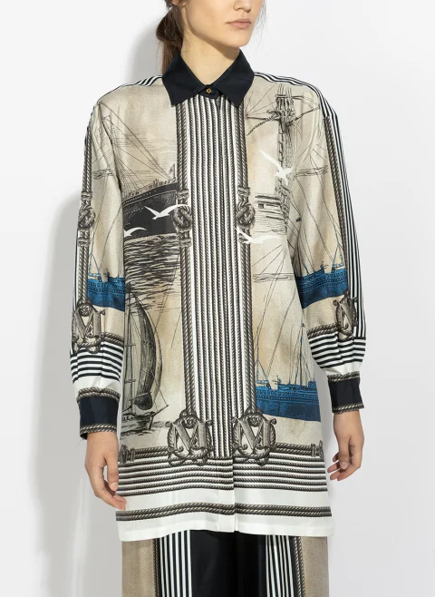 Копринена риза Max Mara Mxmteglia — снимка 4