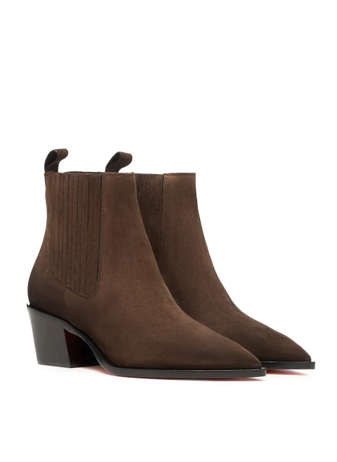 Велурени боти с ток Santoni — снимка 2