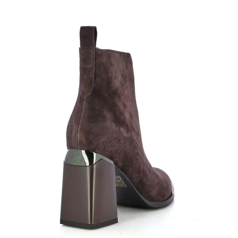 Дамски Боти На Ток CARLO FABIANI – 115662 DARK BROWN SUEDE — снимка 2