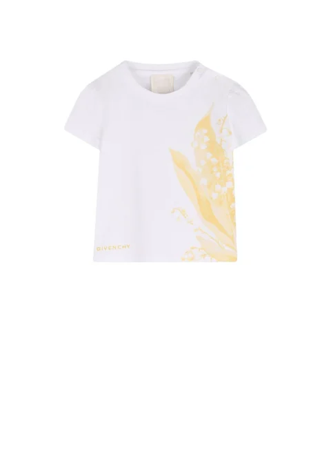 Тишърт с флорален принт Givenchy Kids