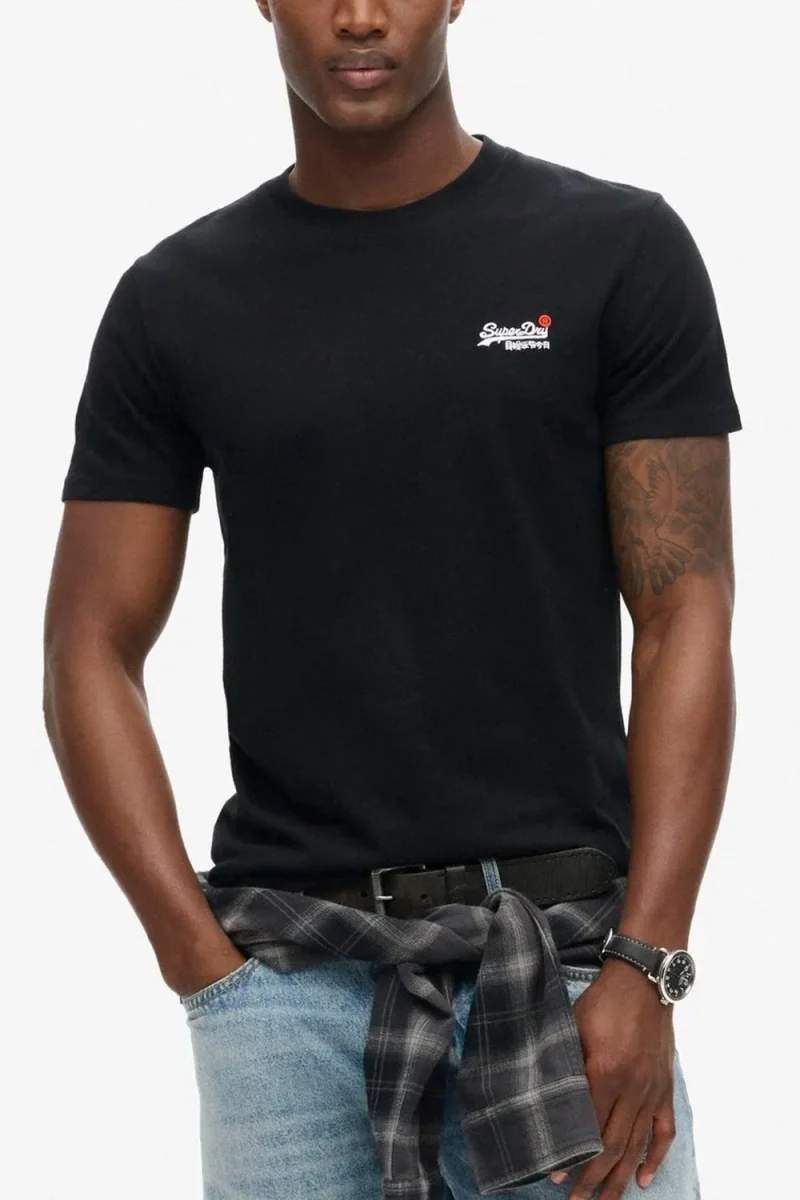 T-Shirt D1 Essential Contrast Emb M1012078B 02a black — снимка 2