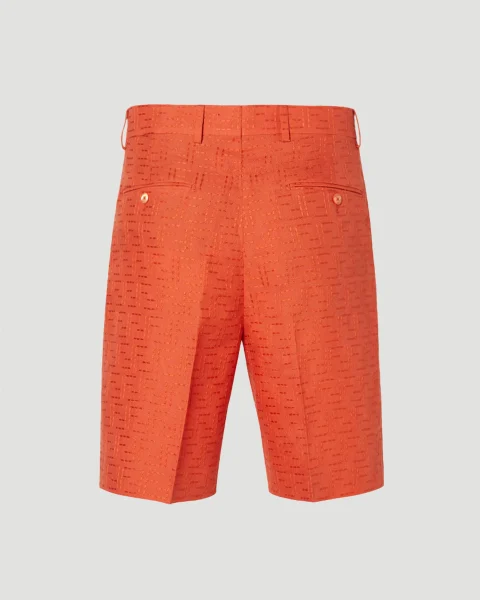Coral Linen Blend Shorts — снимка 2