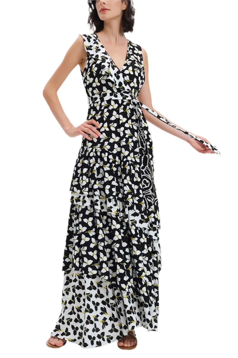 Рокля Dvf Elisabetta Dress DVFDW1R016GFSIB graphic flower sm iv/sm bk