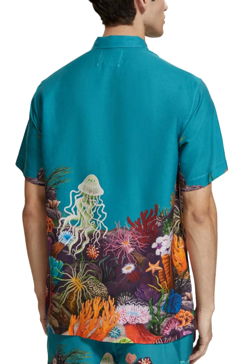 Риза Placement Print Tencel 175718 SC7195 seanery — снимка 2