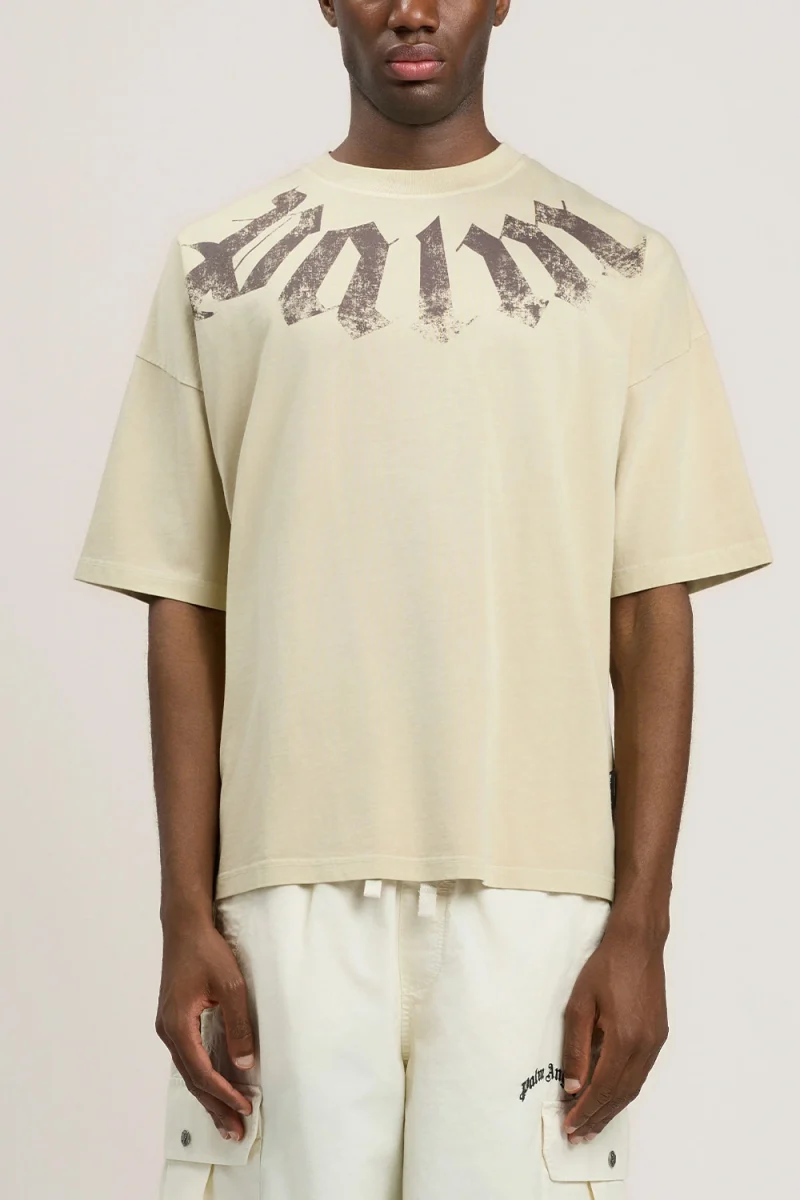 T-Shirt Big Neck Logo Loose PMAA10DS26JER002 6160-beige brown — снимка 2