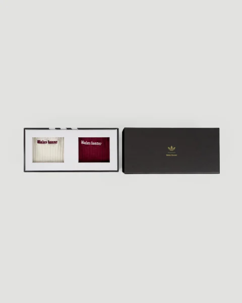 3-Stripes Socks in White and Burgundy — снимка 4