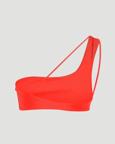 One Shoulder Bikini Top in Coral — снимка 2
