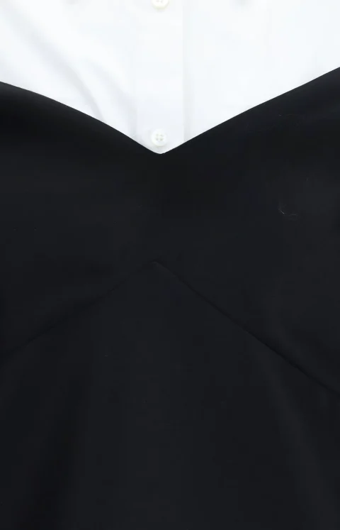 Hybrid Shirt Dress in Black — снимка 2