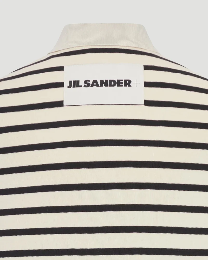 Cream Striped Pattern Polo — снимка 3