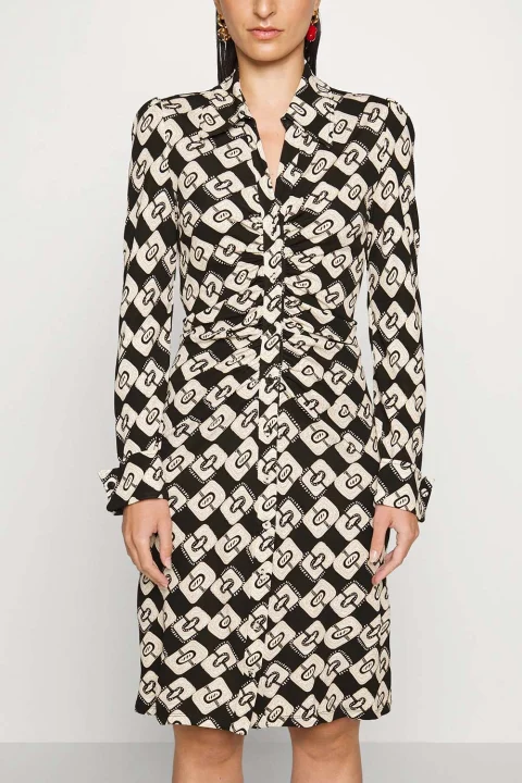 Рокли Dvf Sheska Dress DVFDL3Q032PYCKB B2384 paisley chainlink black — снимка 2