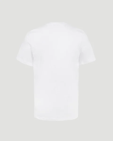White Cotton T-Shirt with Logo — снимка 3