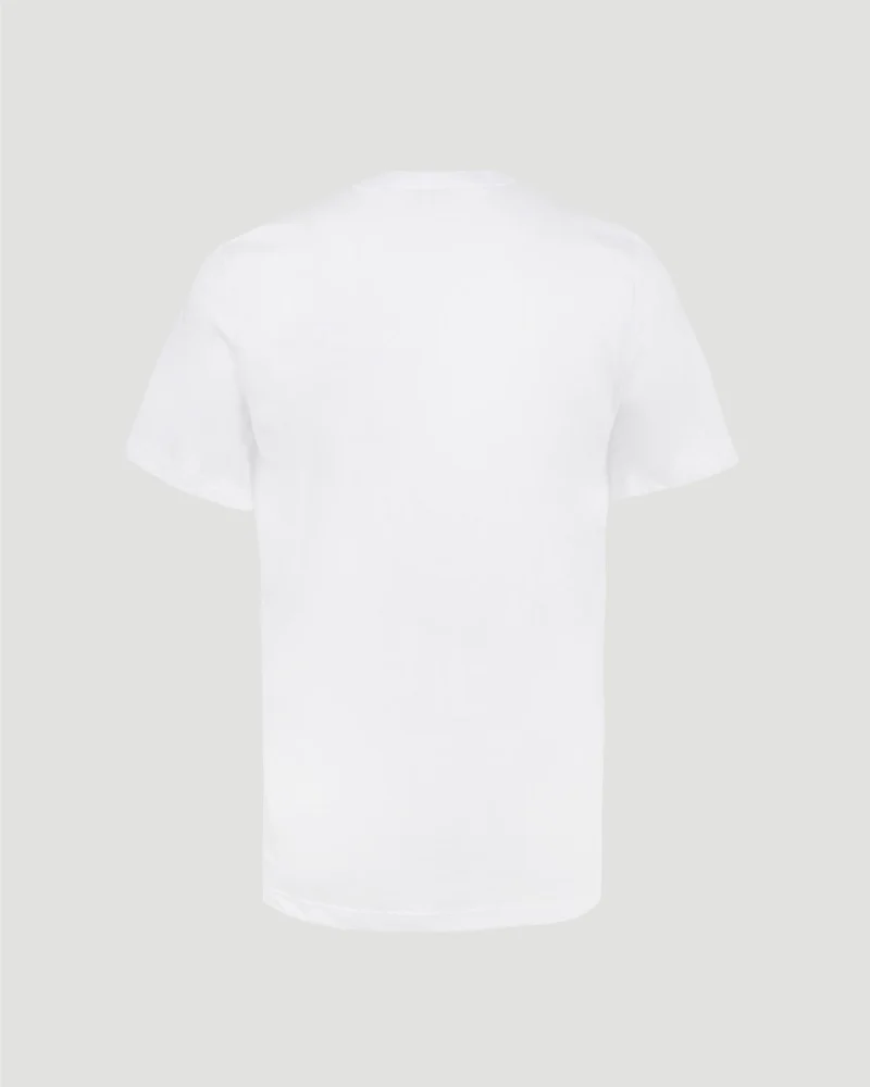 White Cotton T-Shirt with Logo — снимка 3