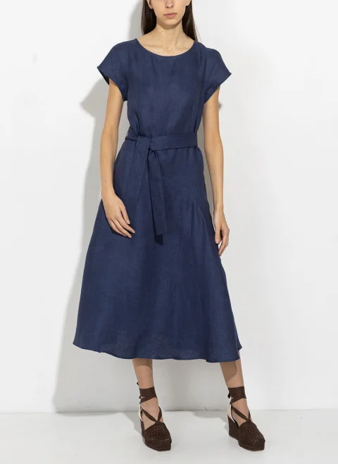 Миди рокля от 100% лен Weekend Max Mara Wkdesordio
