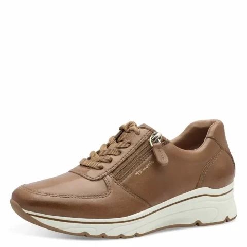 Дамски Сникърс TAMARIS – 1-23711-42-348 COGNAC LEATHER — снимка 3
