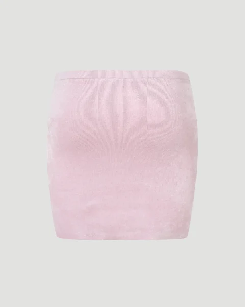 Logo Embossed Miniskirt in Light Pink — снимка 5