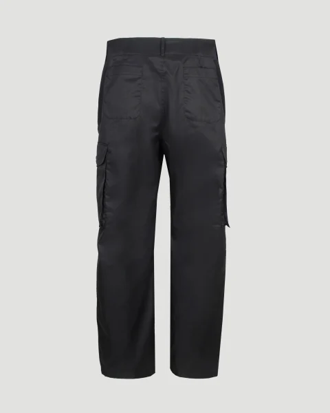 Military Wide Leg Trousers in Black