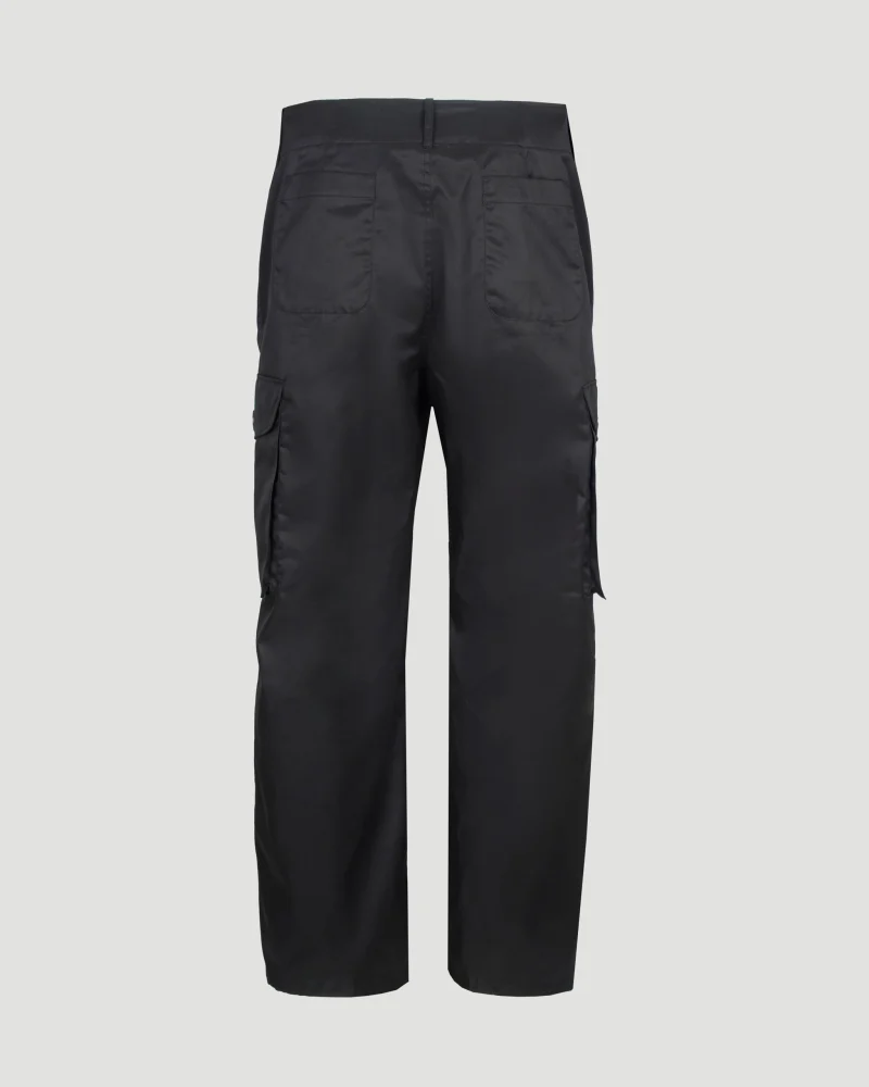 Military Wide Leg Trousers in Black