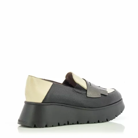 Дамски Мокасини WONDERS – C-7312 MEDIANOCHE NEGRO/CREAM/PLOMO — снимка 2