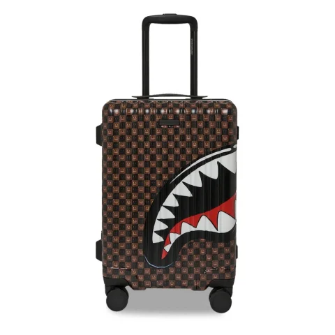 Малък куфар SHARKS IN PARIS WTF BUBBLE BROWN CHECK SPRAYGROUND — снимка 1