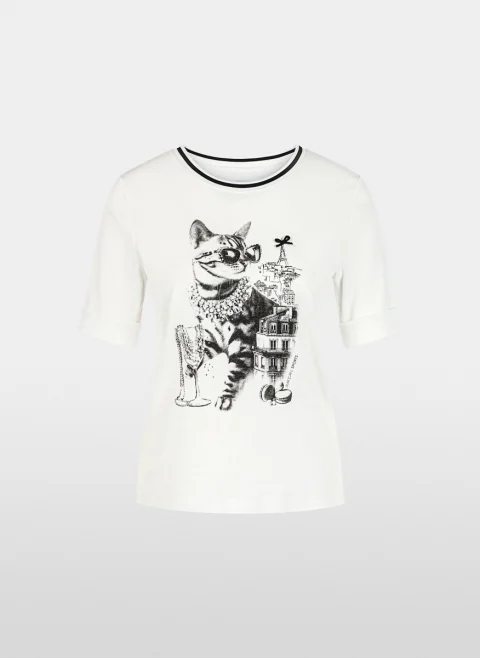 Тишърт с принт 'Bow detail' Marc Cain Sports — снимка 6