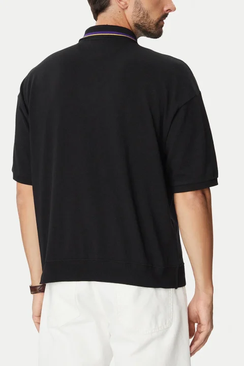 Polo 20/1 Mesh-Knt 710B28617004 001 black — снимка 2