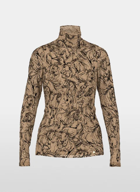 Блуза с кадифен принт Marc Cain Collections — снимка 7