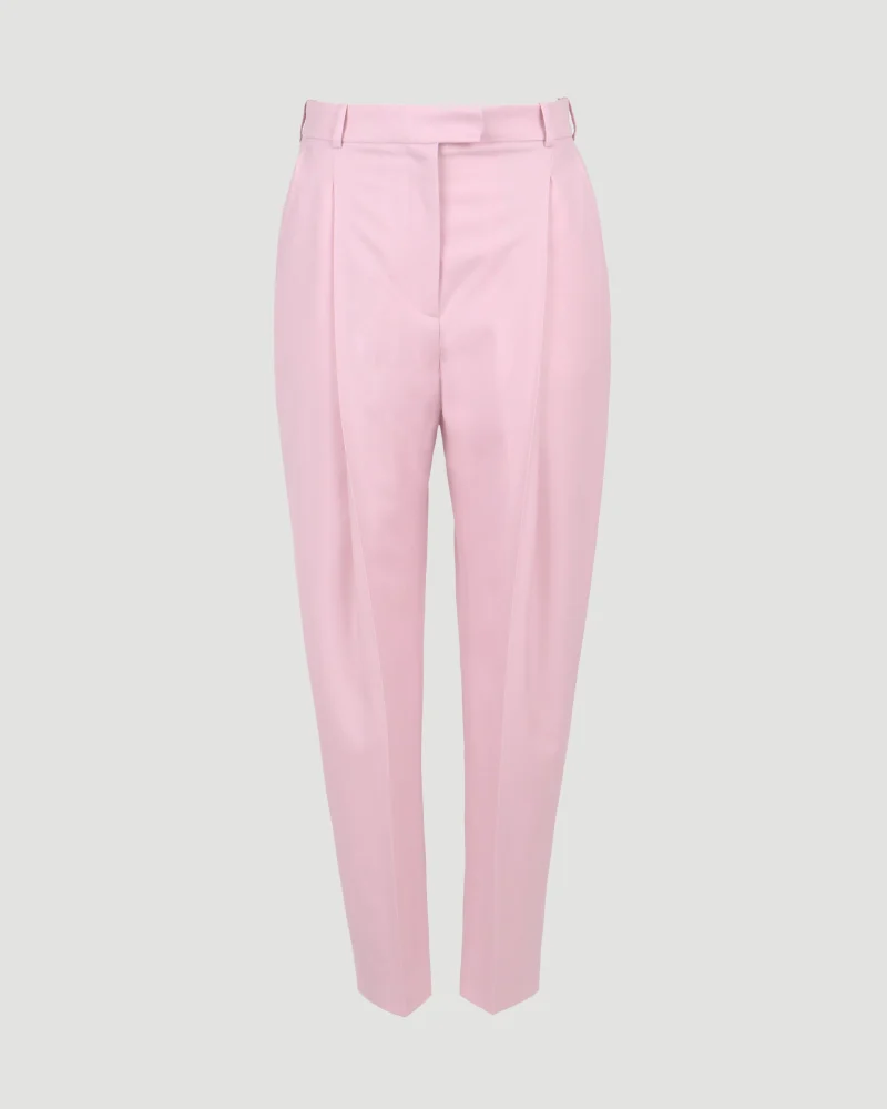 Wool Peg Trouser in Pink