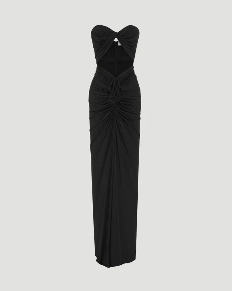 Cut-Out Bustier Dress in Crepe Jersey