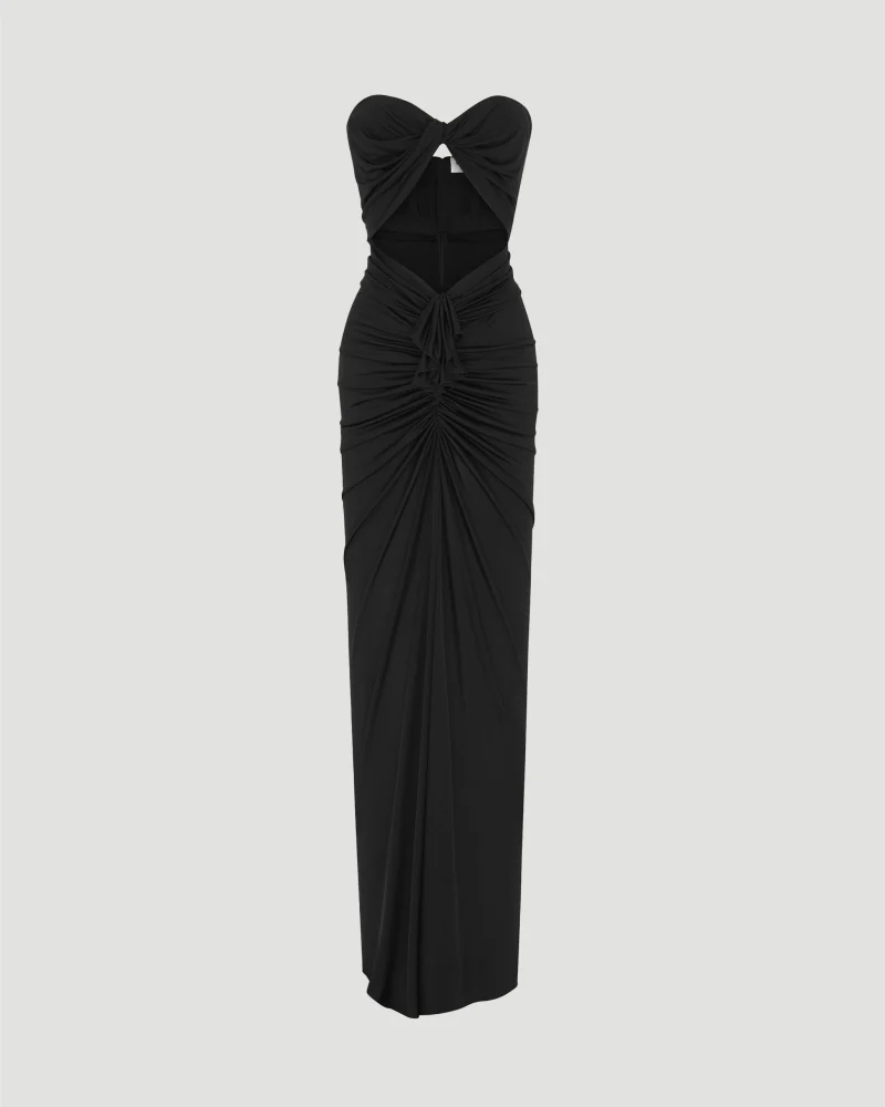 Cut-Out Bustier Dress in Crepe Jersey