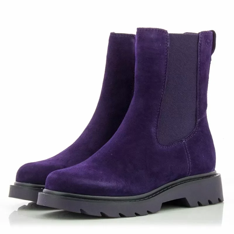 Дамски Равни Боти TAMARIS – 1-25477-43-560 PURPLE — снимка 3