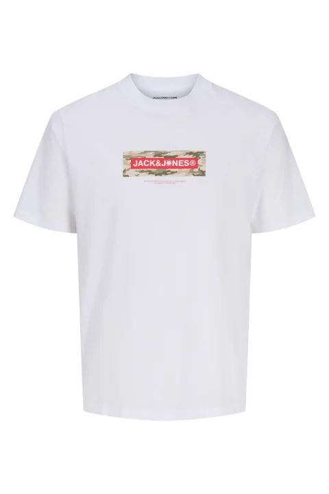 T-Shirt Jcobreeze Branded Ss Crew Neck Fst 12297851 11-0601 TCX bright white