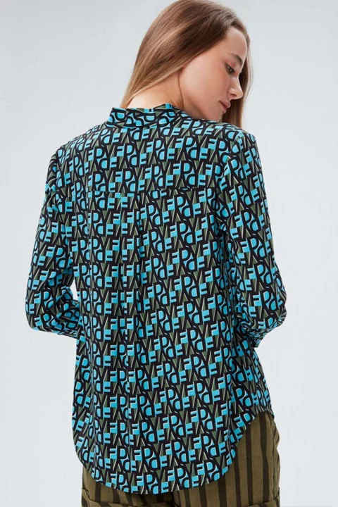 Блуза Sanorah DVFBL2R001DSSPG C0052 stamp sm pine green — снимка 2