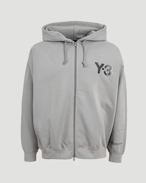 Logo Zip Hoodie in Grey