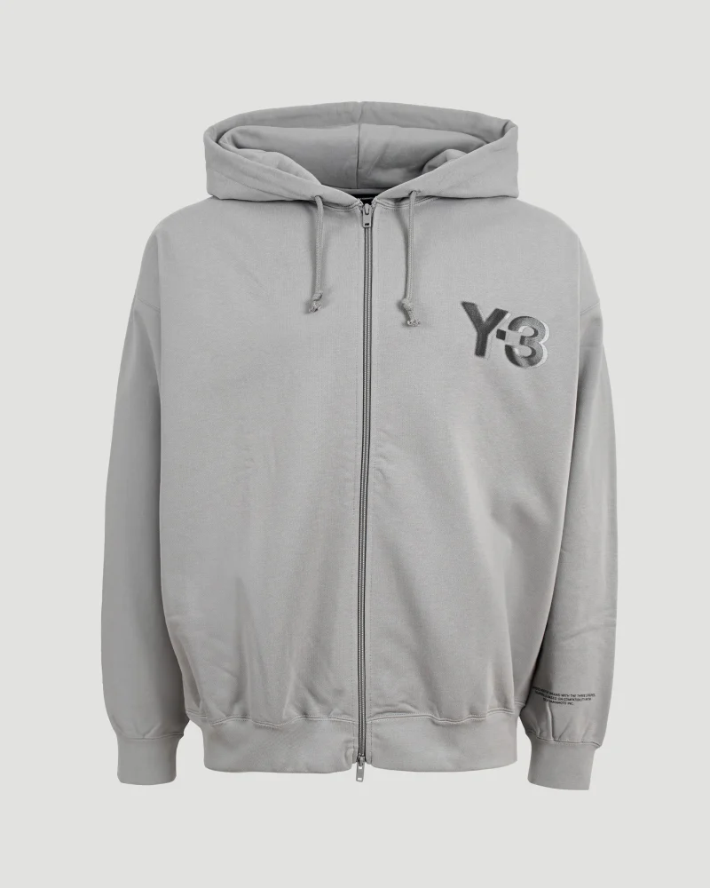 Logo Zip Hoodie in Grey