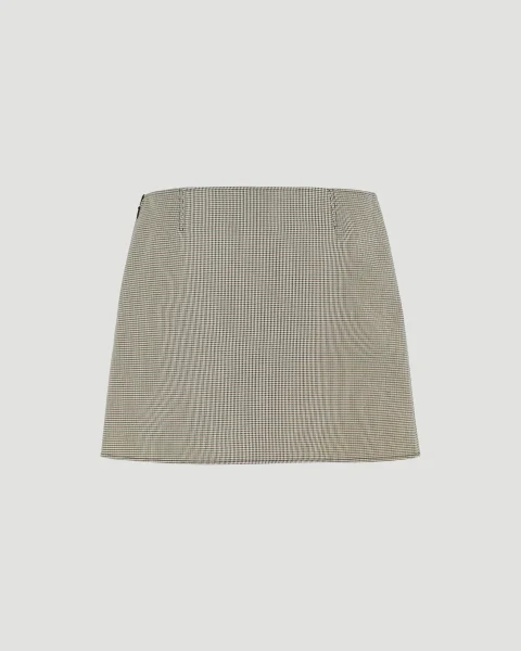Houndstooth Buttoned Mini Skirt — снимка 3
