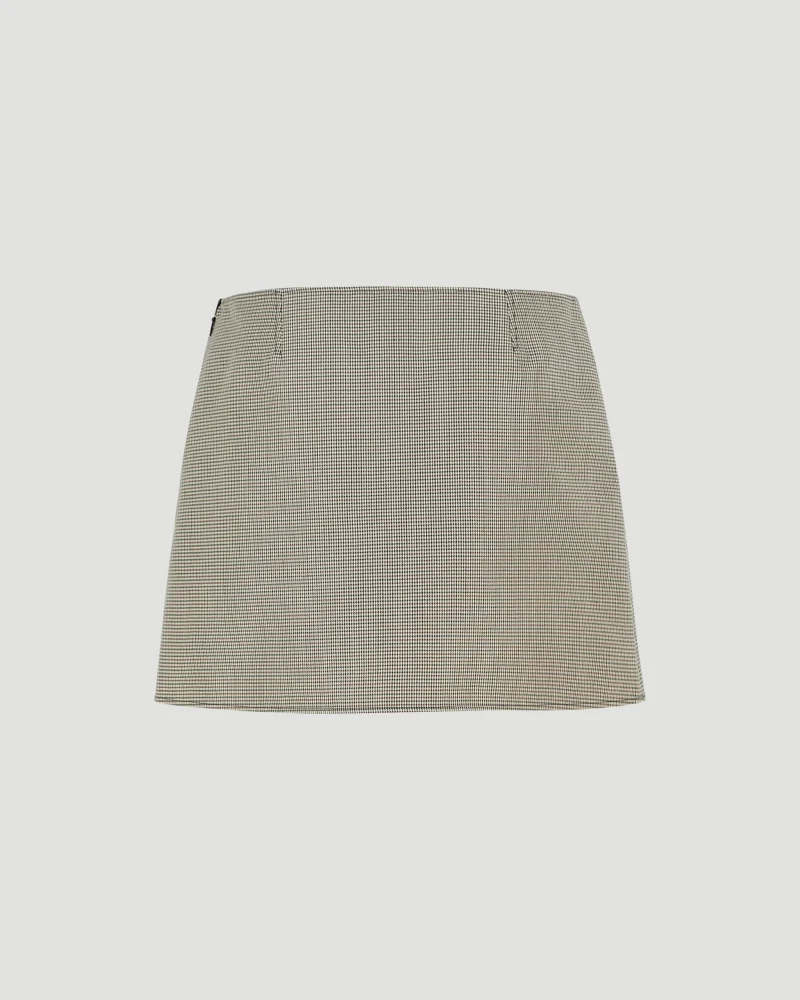 Houndstooth Buttoned Mini Skirt — снимка 3